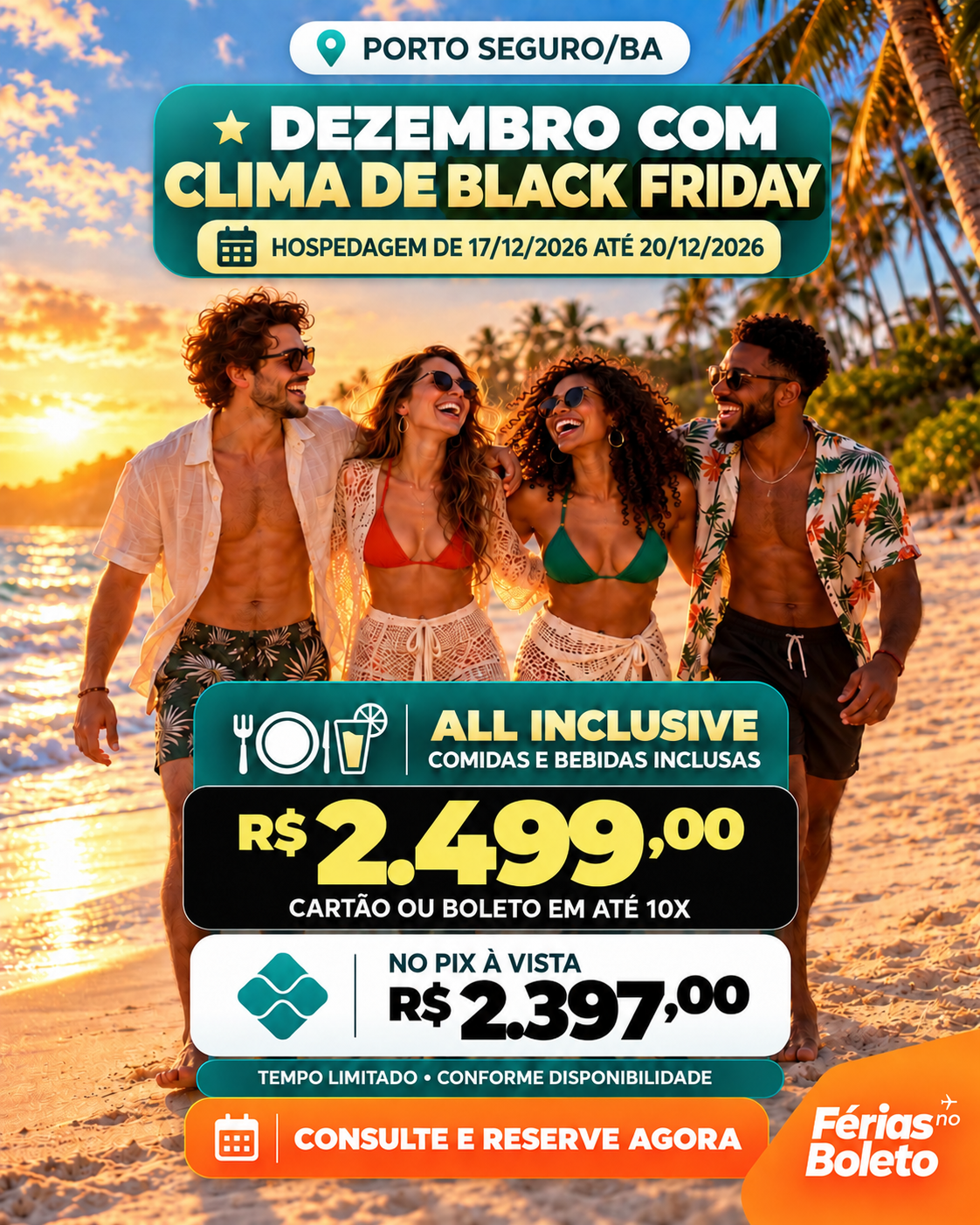 Promoção Dezembro Black Friday - 3 Diárias All Inclusive Porto Seguro por R$ 2.499